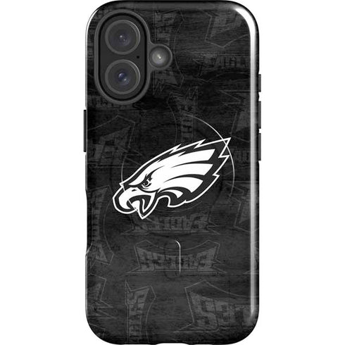 NFL Philadelphia Eagles Black & White iPhone 16 Magsafe Impact Case